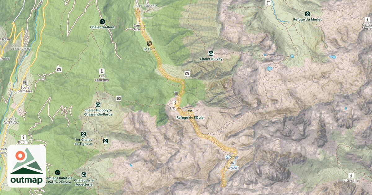 Map of Col de Comberousse — Gleysin