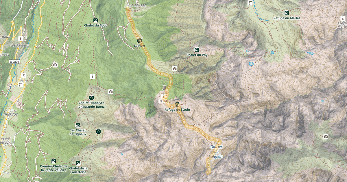 Map preview of Col de Comberousse — Gleysin