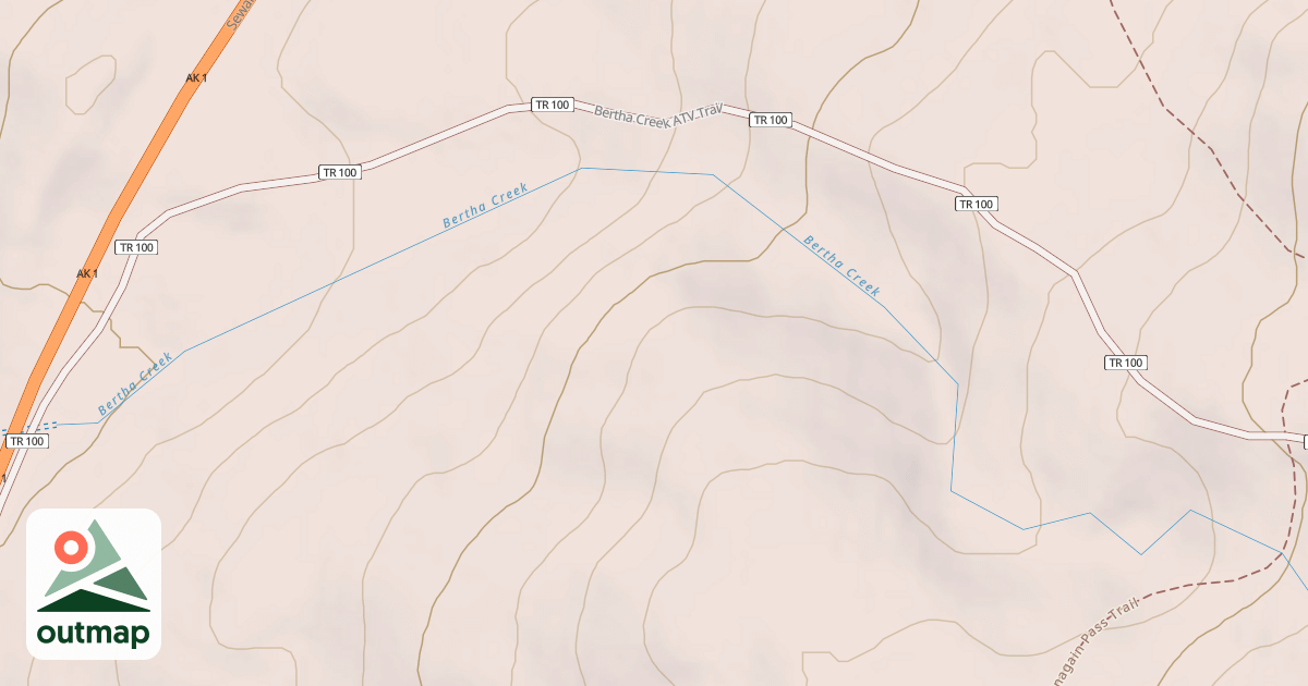 Map of BERTHA CREEK ATV TRAIL