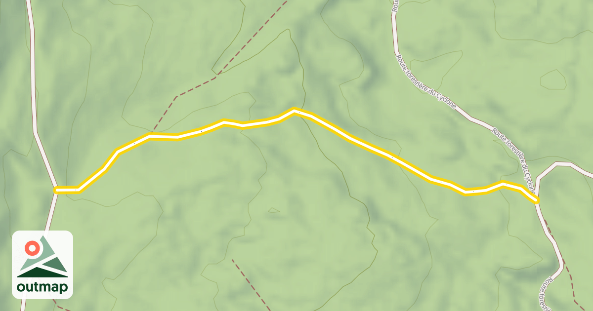 Map of La Vira Gros Jean - Montée du Cyclone
