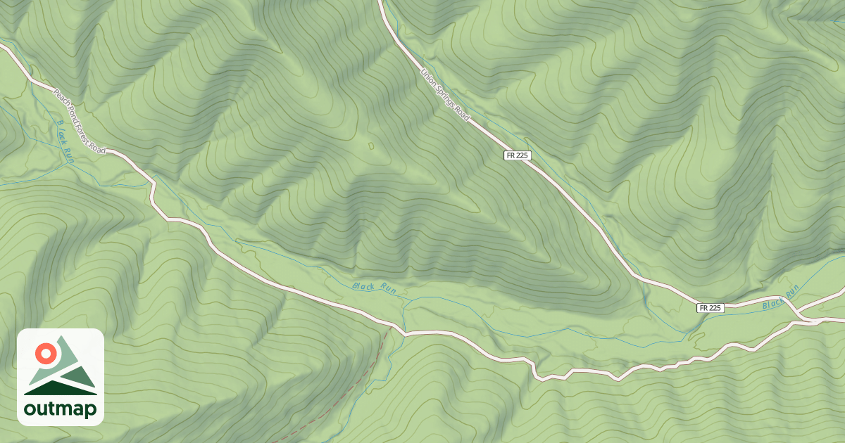 Map of PEACH POND