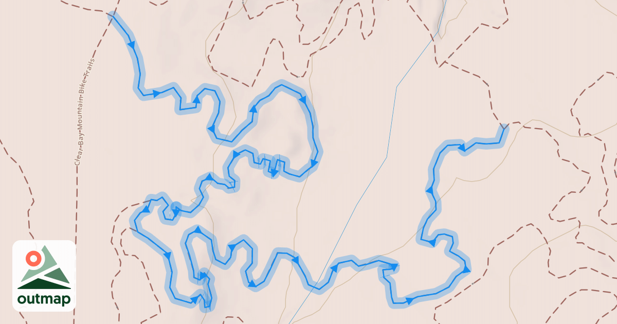Map of Clear Bay Mountain Bike Trails Blue Loop