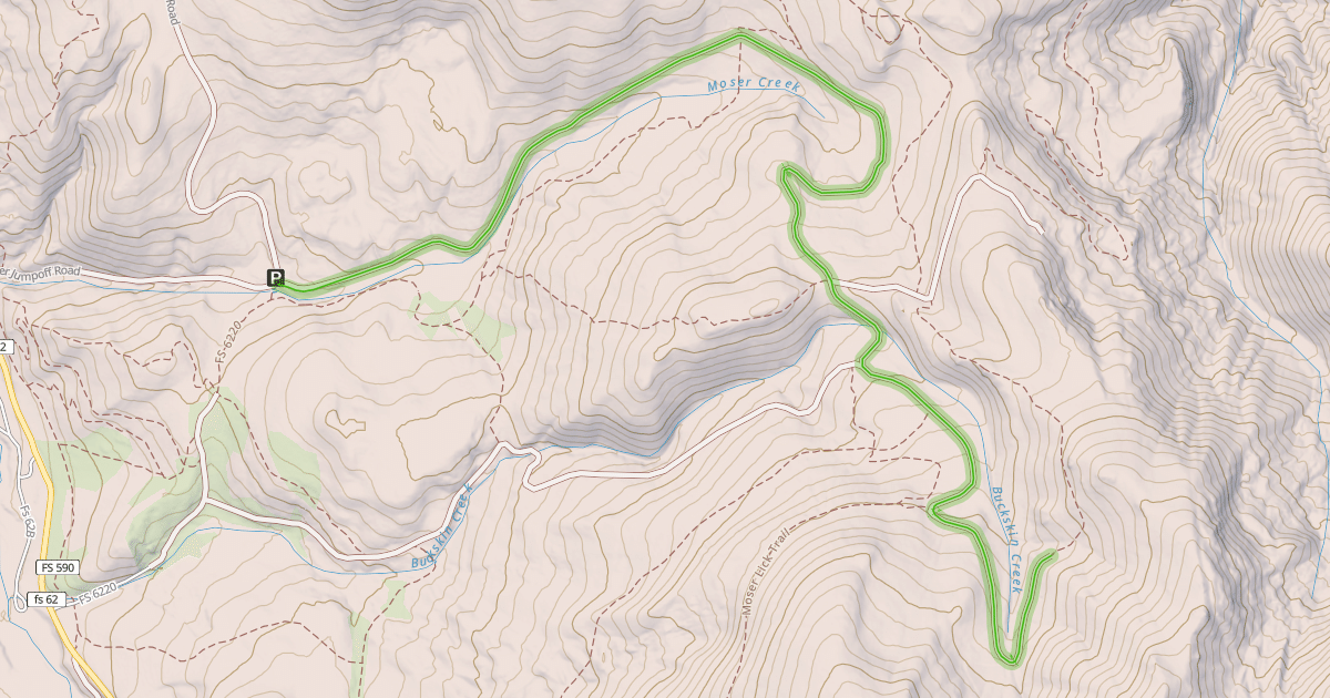 Map preview of Moser Creek Road