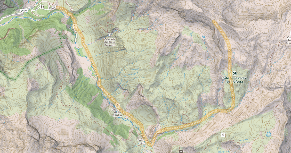Map preview of Les Lauzes Rousses — Prapic