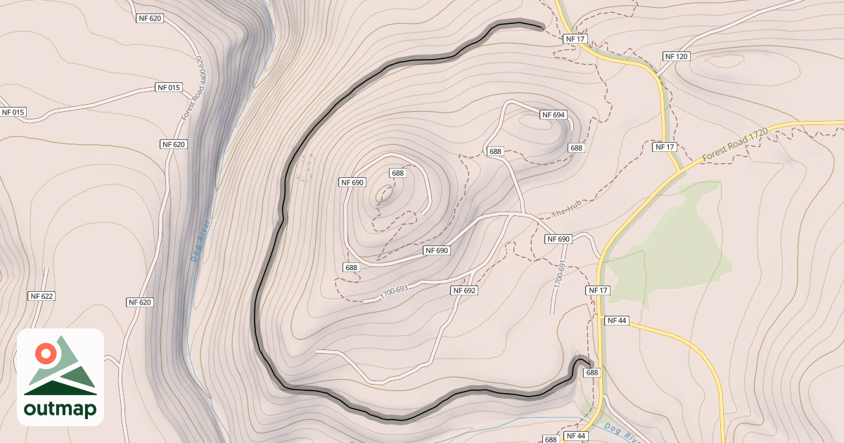 Map of Surveyor's Ridge Trail #688