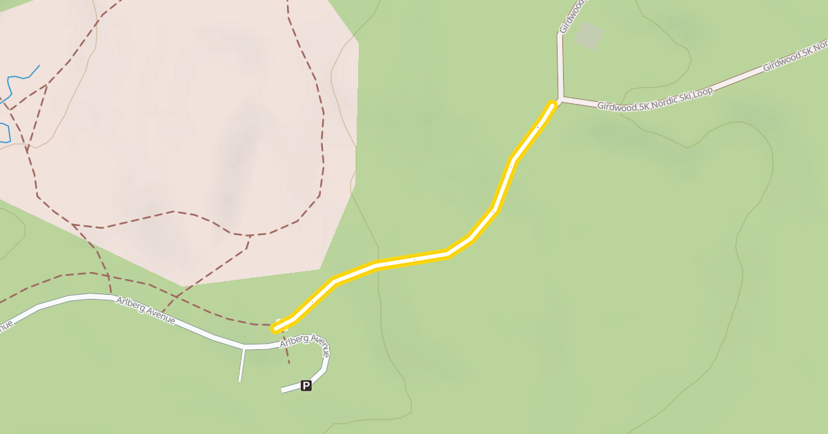 Map preview of Girdwood 5K Nordic Ski Loop