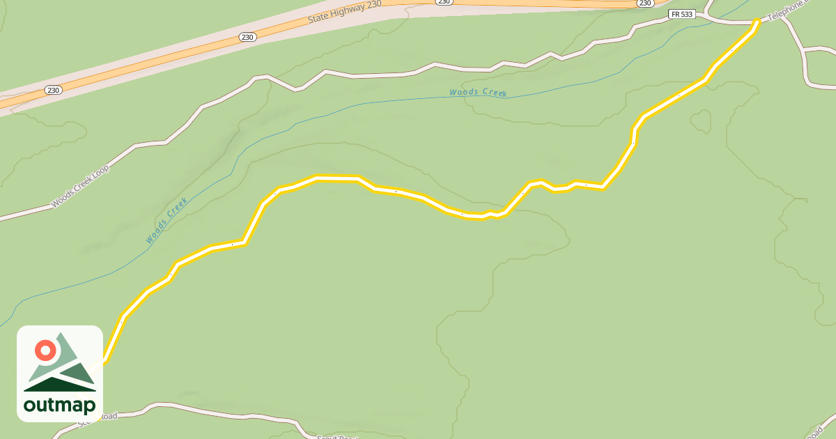 Map of Telephone Line E. Spur A Road