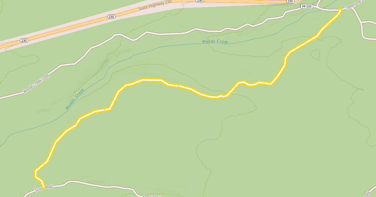Map preview of Telephone Line E. Spur A Road