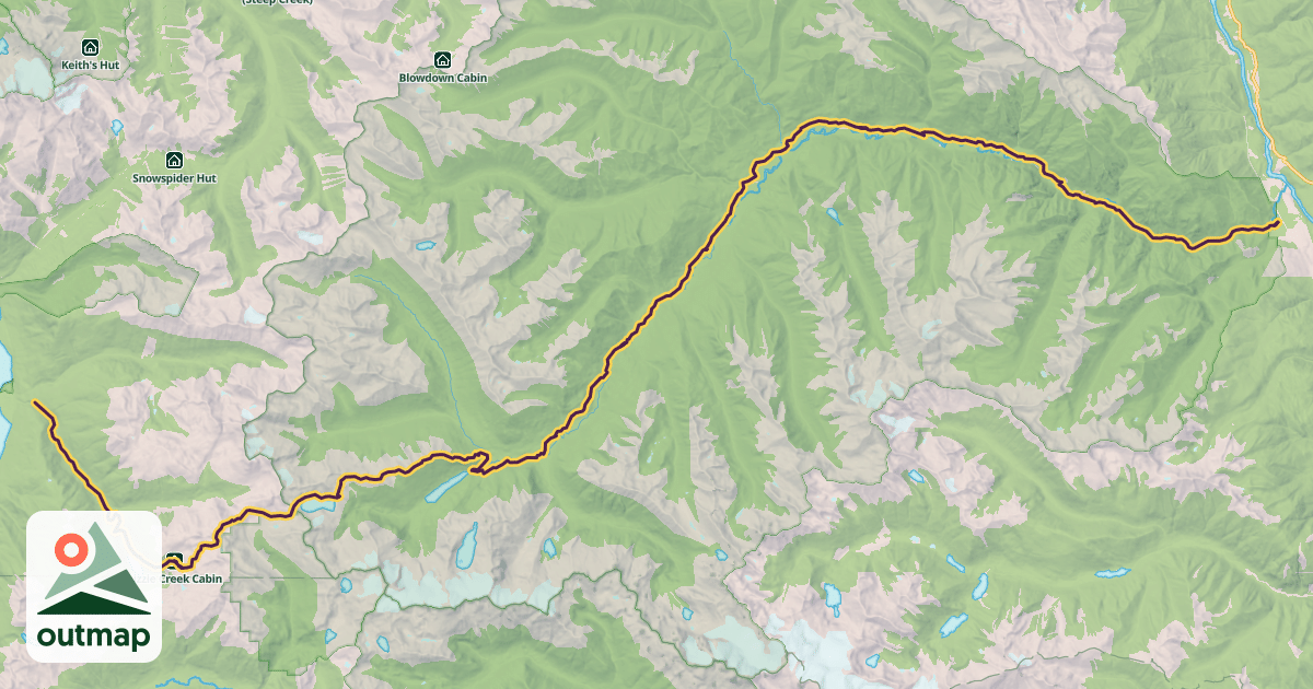 Map of Stein Valley Traverse