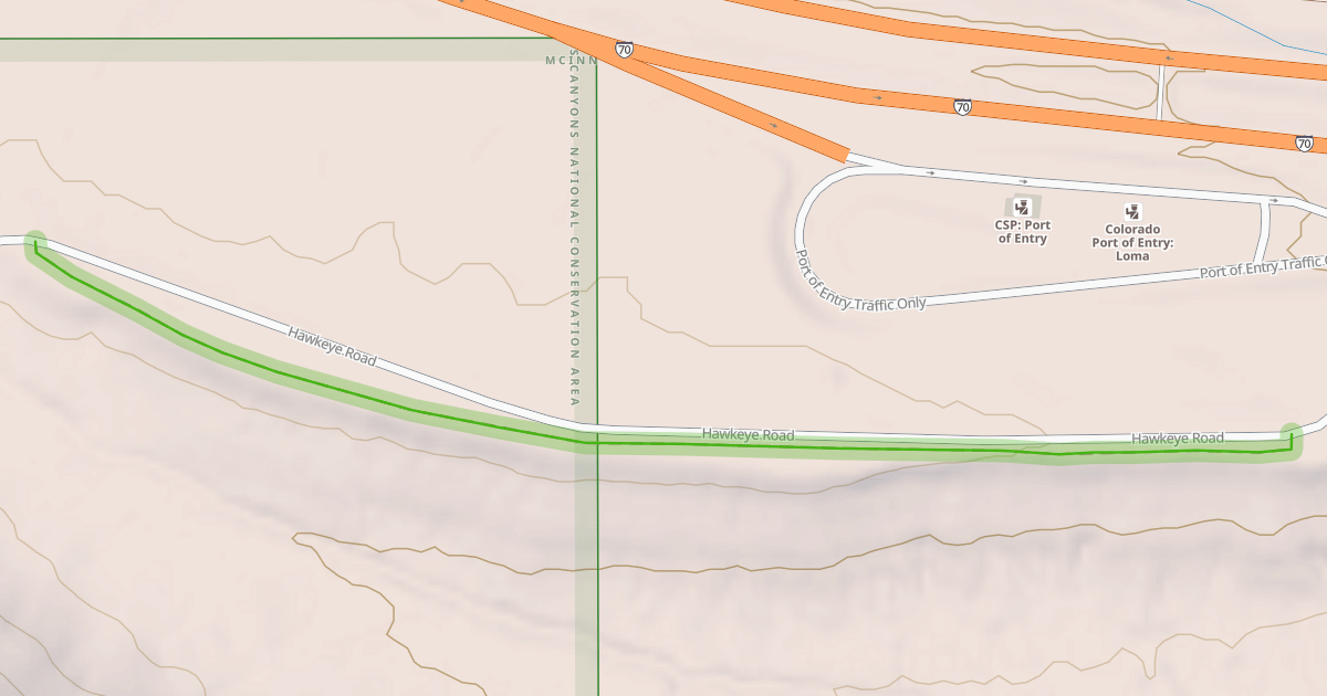 Map preview of Kokopelli Access Trail