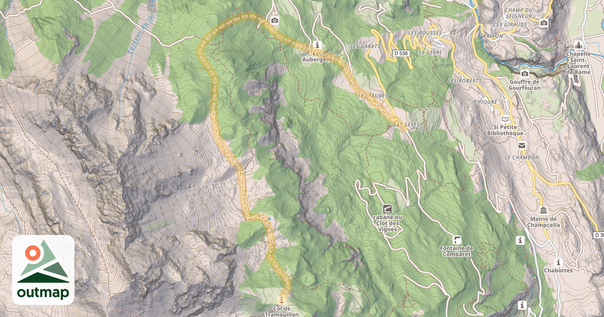 Map of Col de Tramouillon — Les Seyes