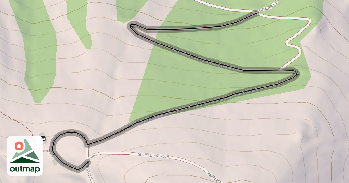 Map of National Forest Development Road 374