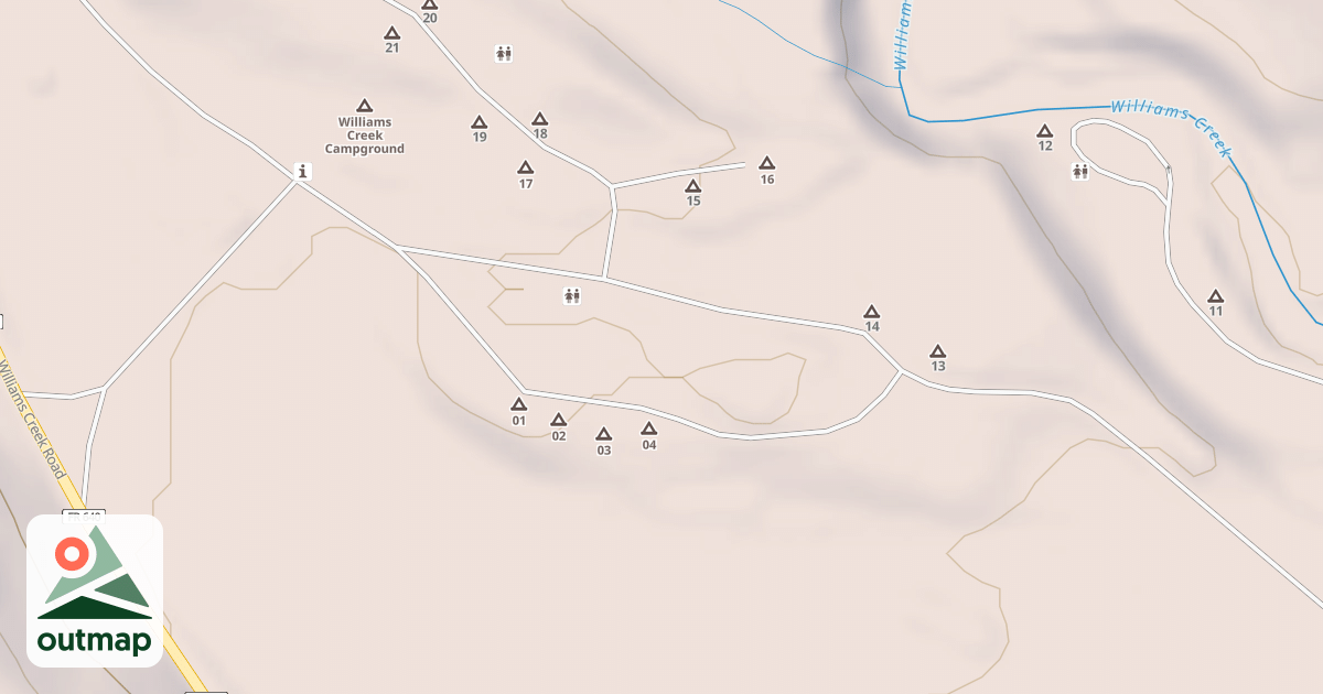 Map of WILLIAMS CK CG SOUTH SPUR LOOP