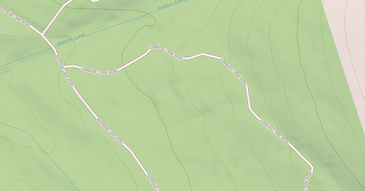 Map preview of HAWKINS CREEK ROAD