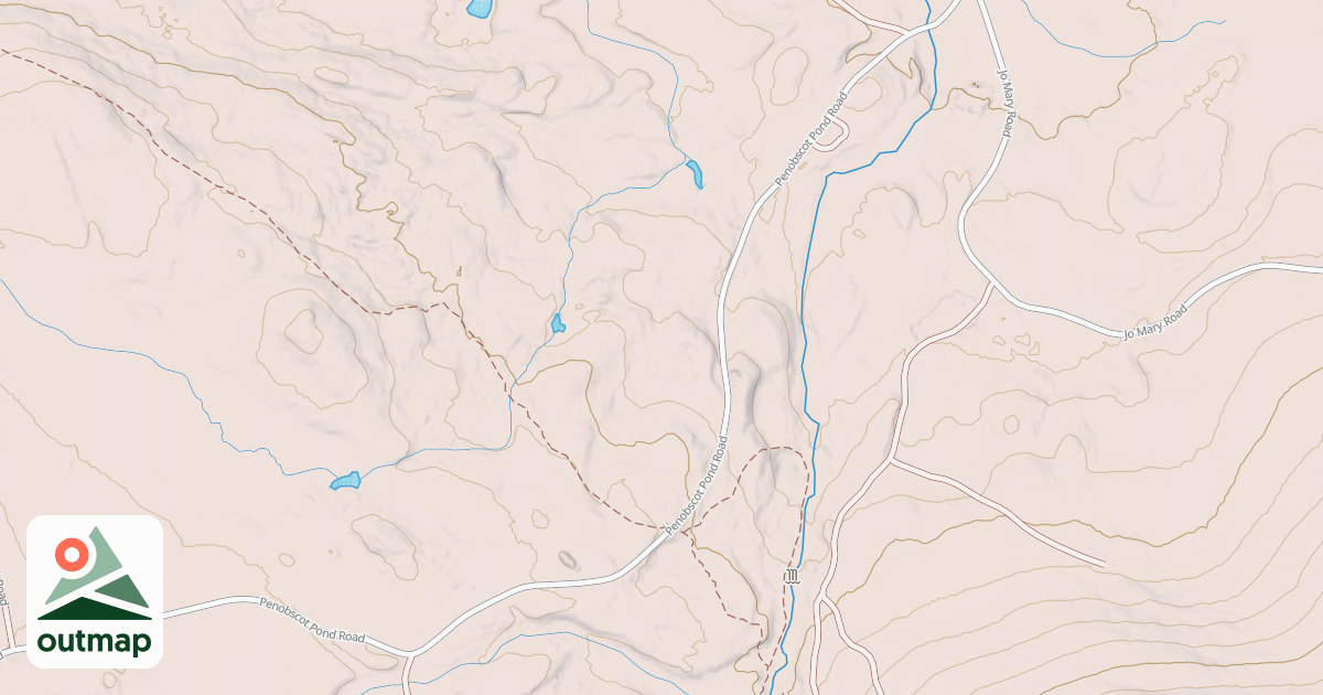 Map of Shared Use Road/ Penobscot Pond Rd