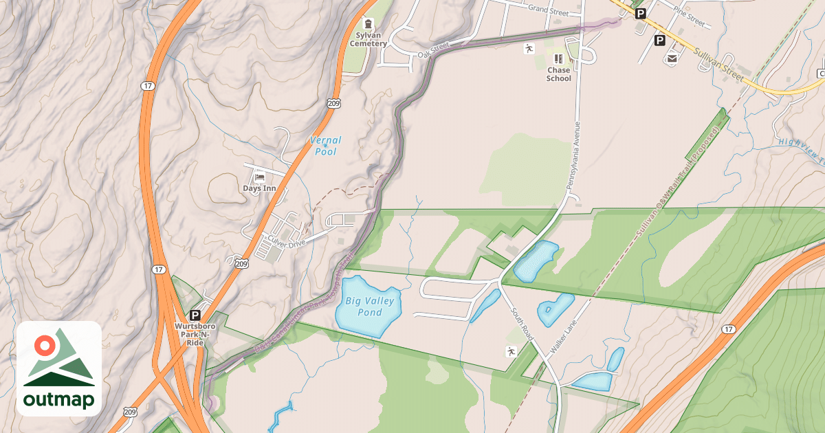 Map of D&H Canal Linear Park Towpath Trail