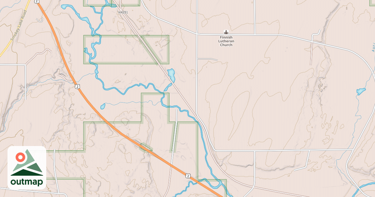 Map of Iron River To Marenisco Route