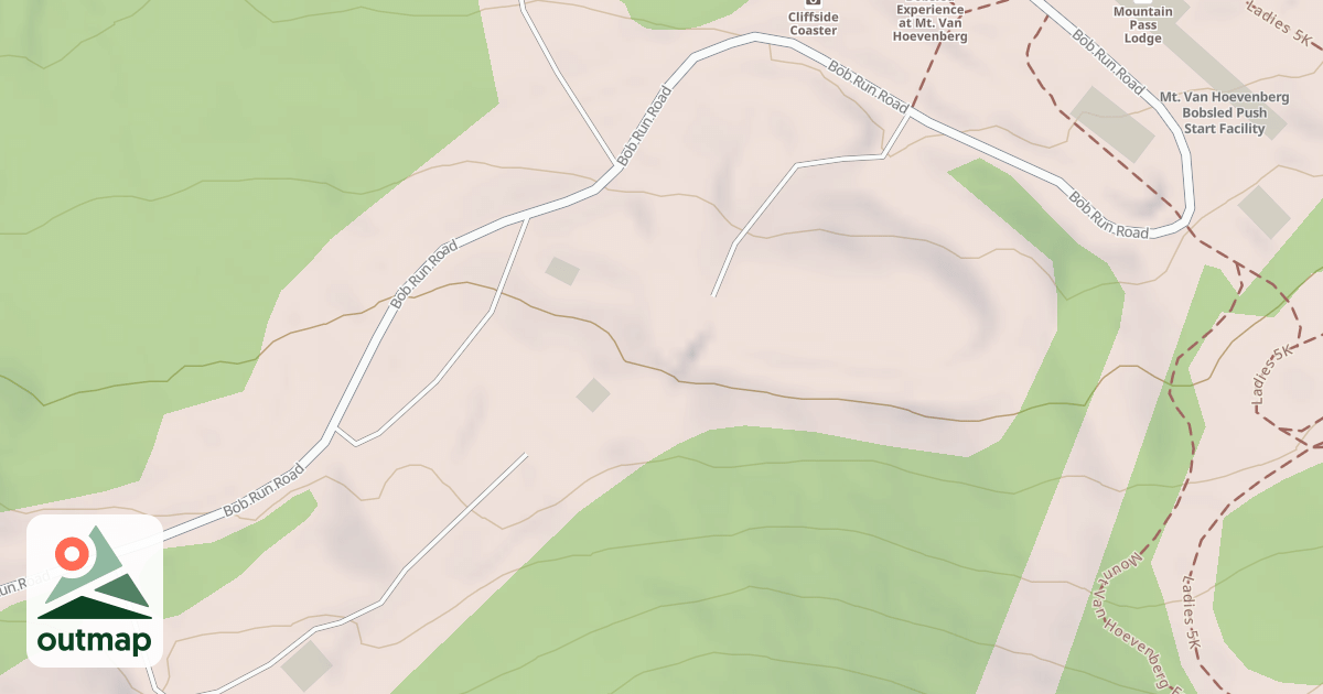 Map of Mt. Van Hoevenberg Olympic Bobsled Run