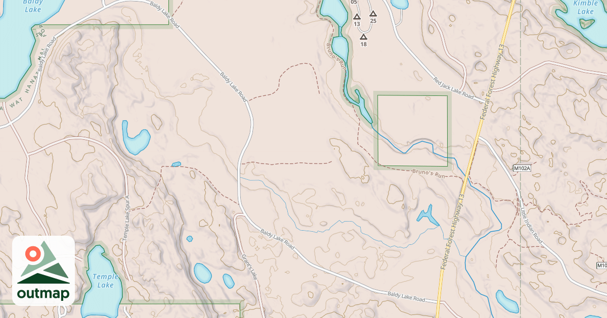 Map of BALDY LAKE