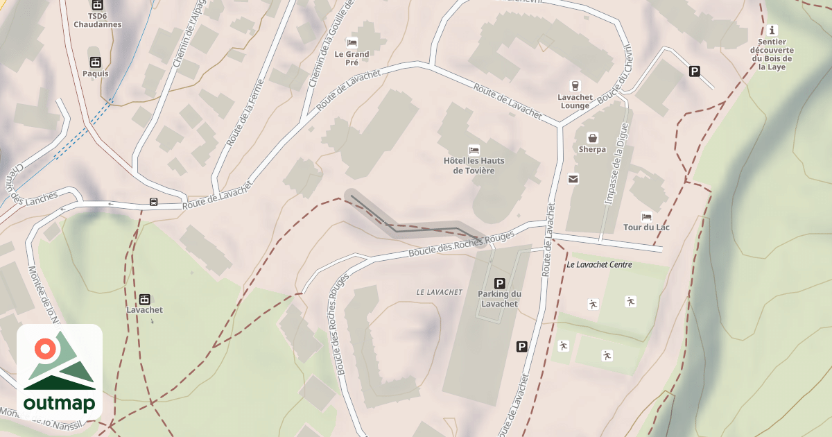 Map of Chemin vers le Lavachet (piste non répertoriée)
