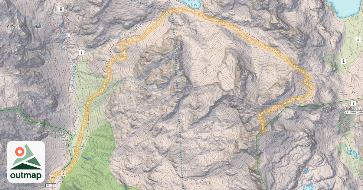 Map of Mont du Grand Capelet — Pont du Countet