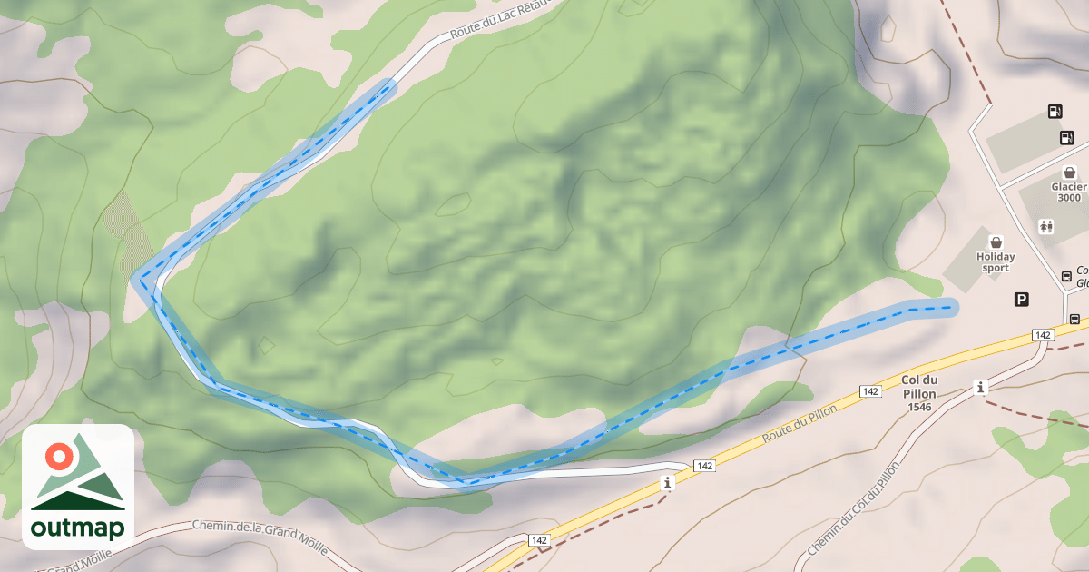 Map of (abandonné) piste Isenau-Col du Pillon