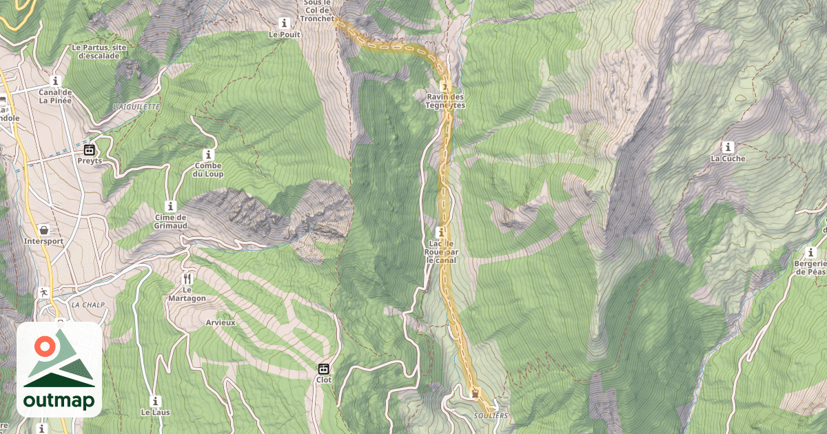 Map of Col du Tronchet — Souliers