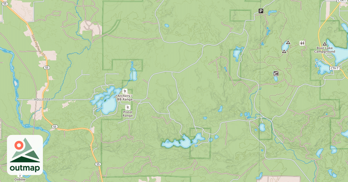 Map of Snowmobile Trail Lkln Langlade