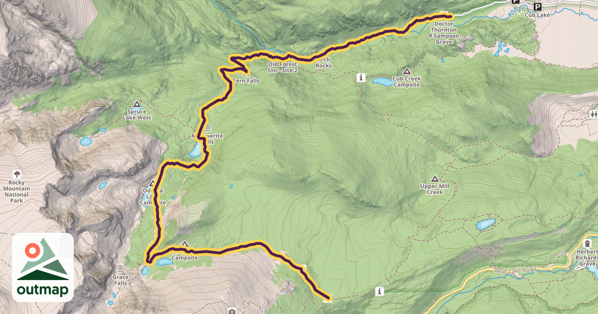 Map of Fern Lake Trail