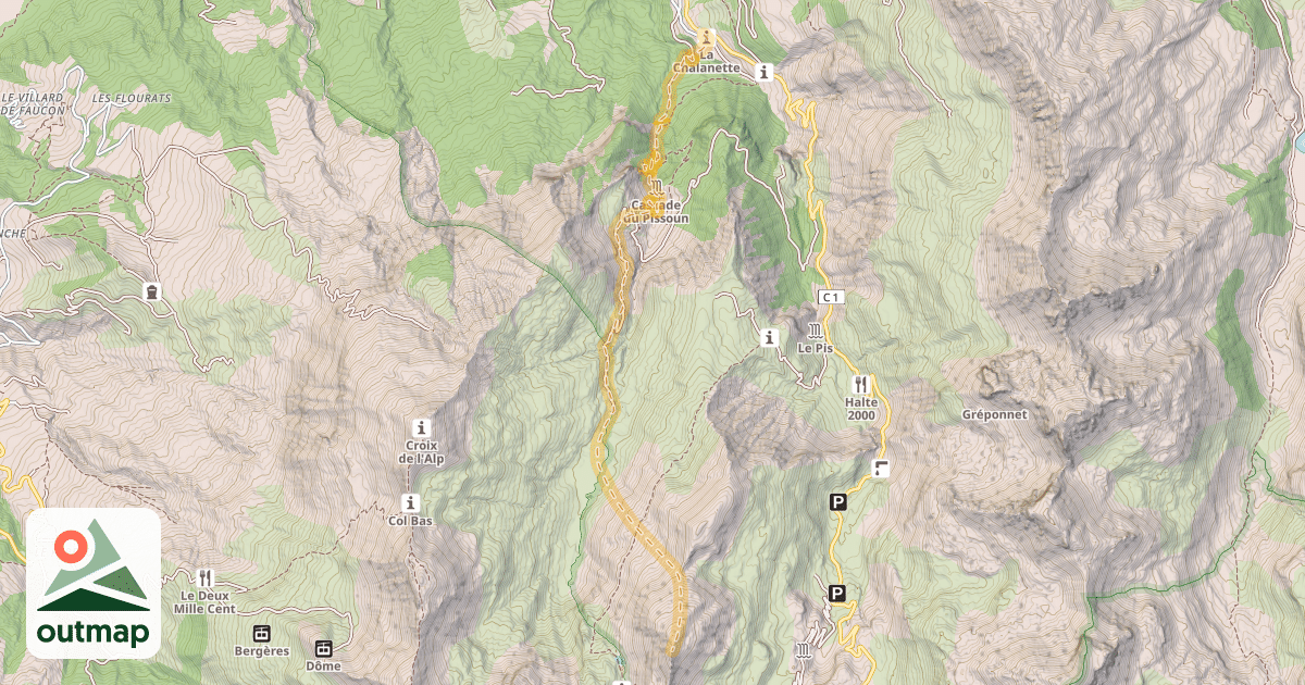 Map of Tête Dure — Chalanette