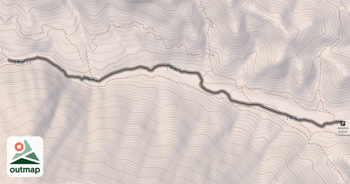 Map of Old Adams Gulch Road -Trail #146