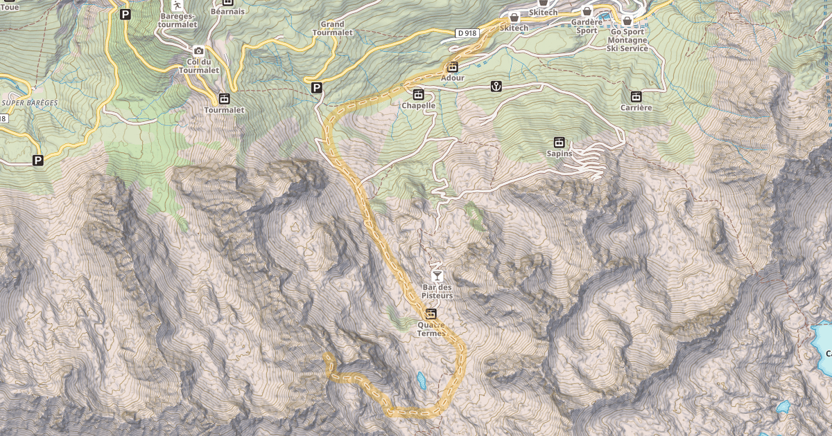 Map preview of Soum du Cot de l'Espade ou Pic Allemand — La Mongie