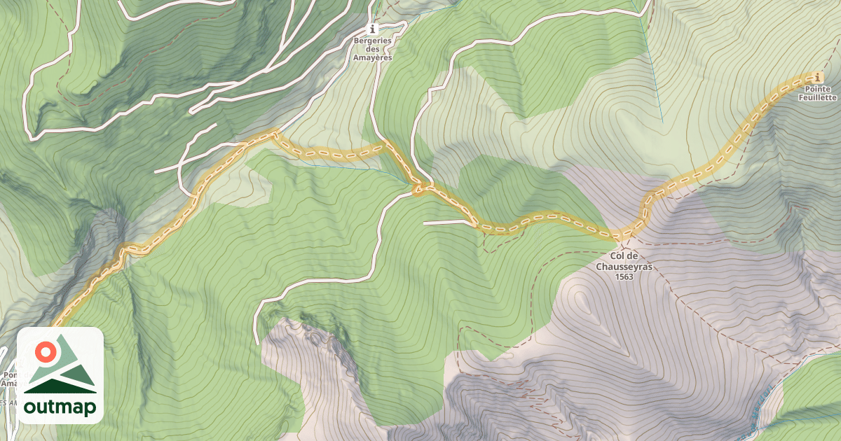 Map of Pointe Feuillette — Les Amayères