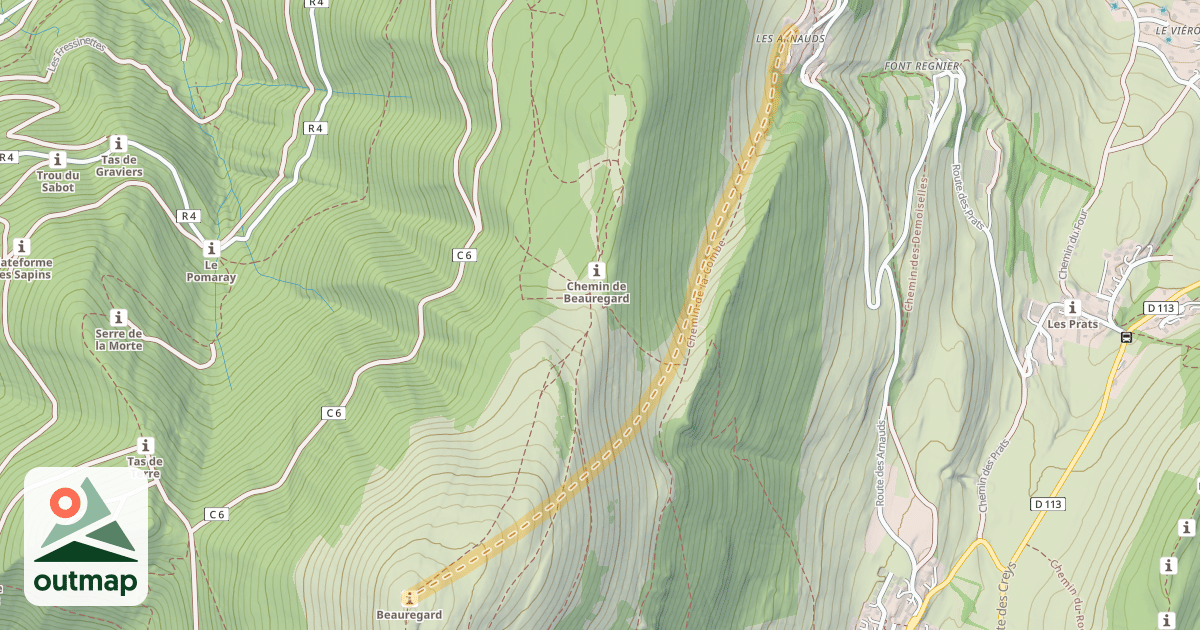 Map of Beauregard — Les Arnauds