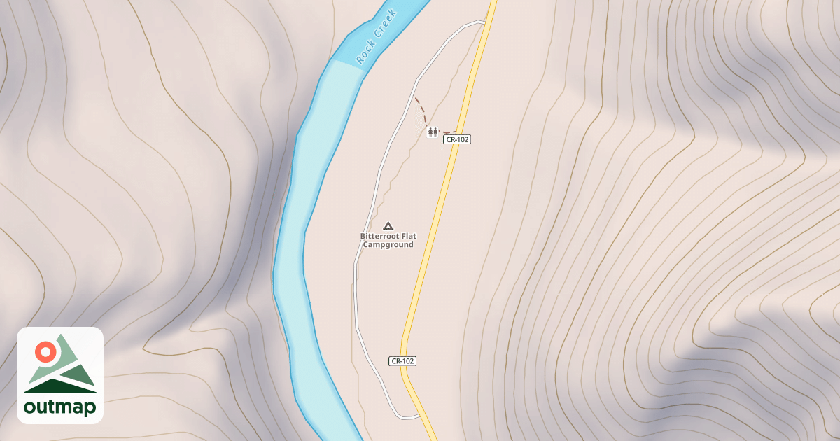 Map of BITTERROOT FLAT CAMP