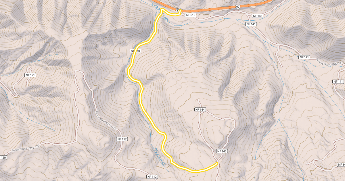 Map preview of Forest Road 9700-140