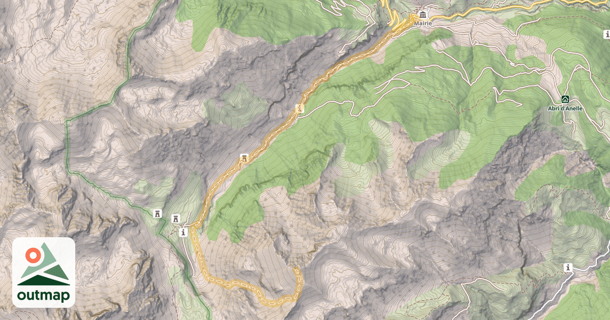 Map of Mont Pierre Châtel — Saint-Dalmas-le-Selvage