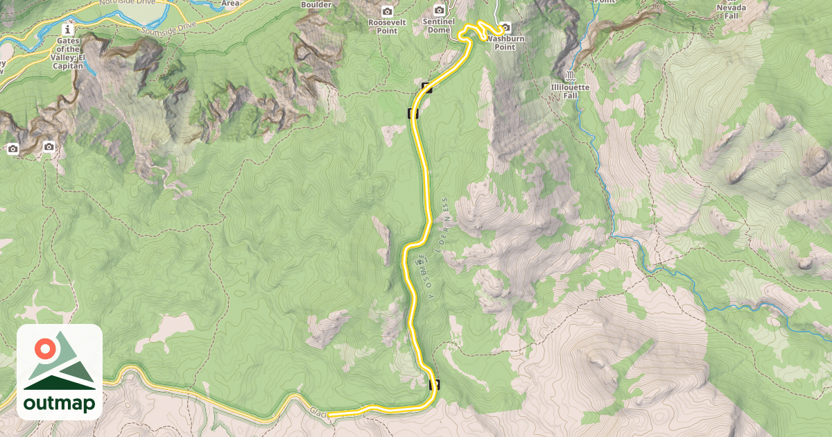 Map of Glacier Point Road