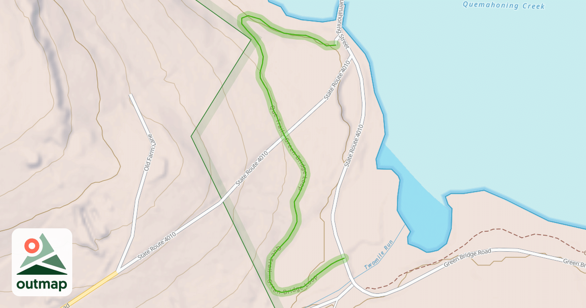 Map of Que Trail - Green Bridge Loop
