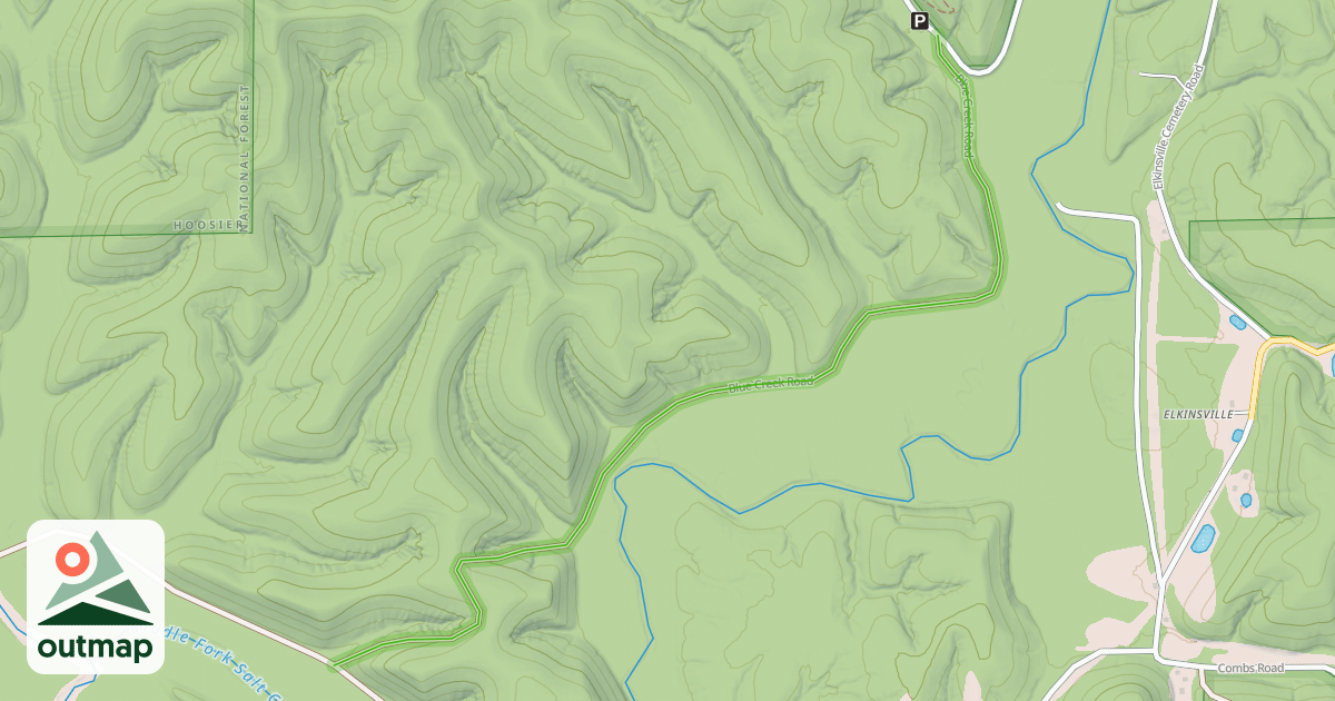 Map of Blue Creek Road