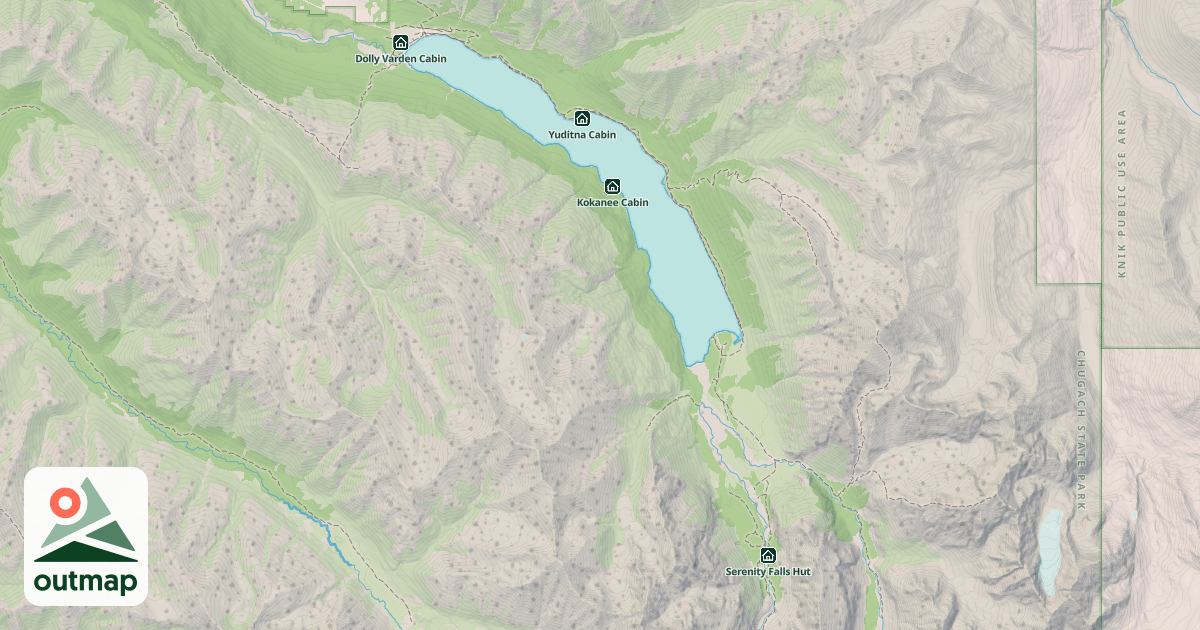 Map of Eklutna Lakeside Trail
