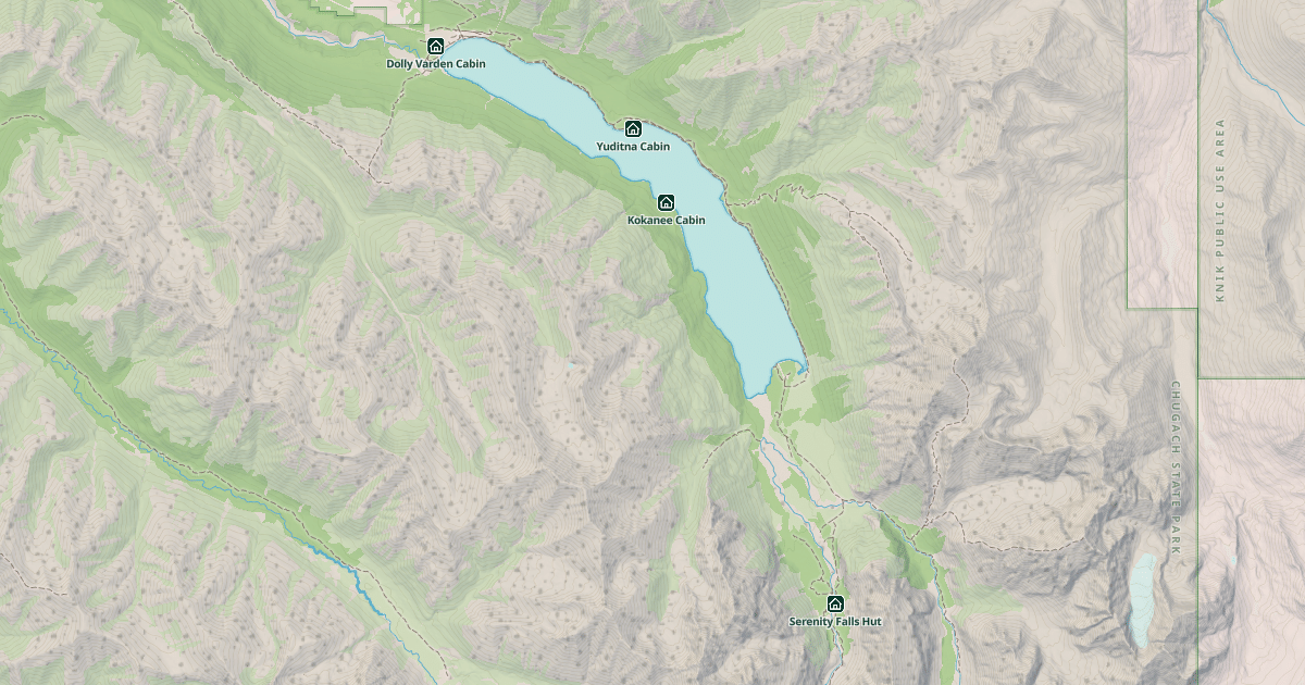 Map preview of Eklutna Lakeside Trail
