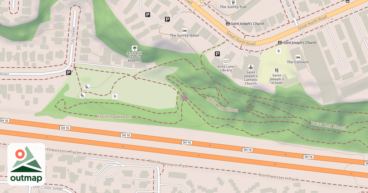 Map of Arch Hill Mountain Bike Trails