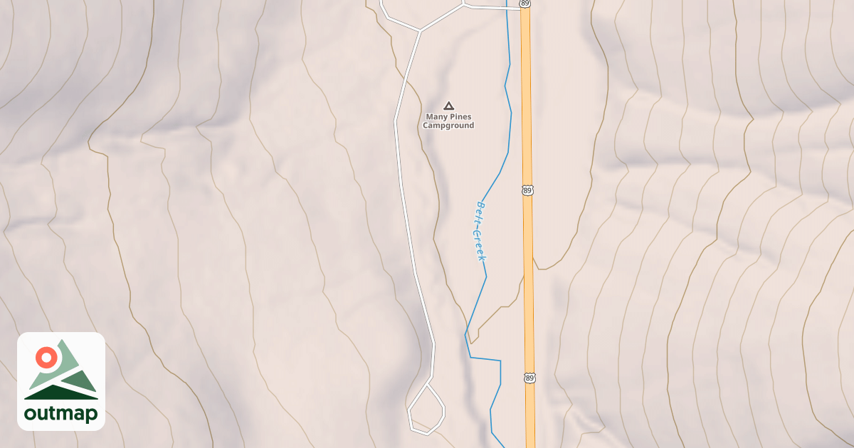 Map of MANY PINES CAMPGROUND
