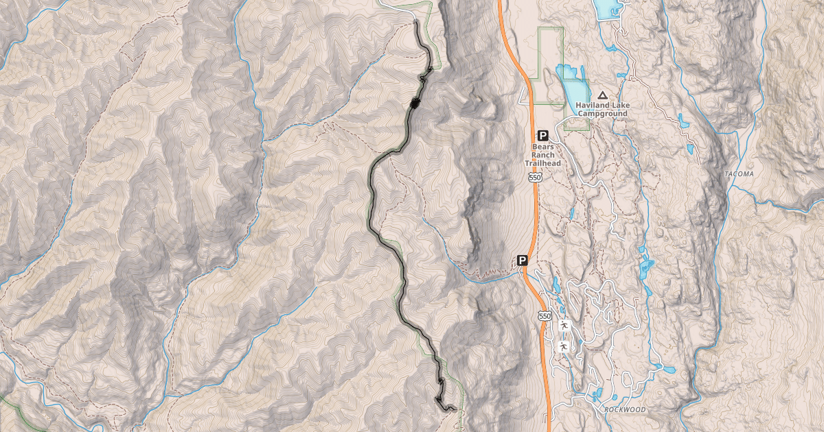 Map preview of Pinkerton-Flagstaff Trail