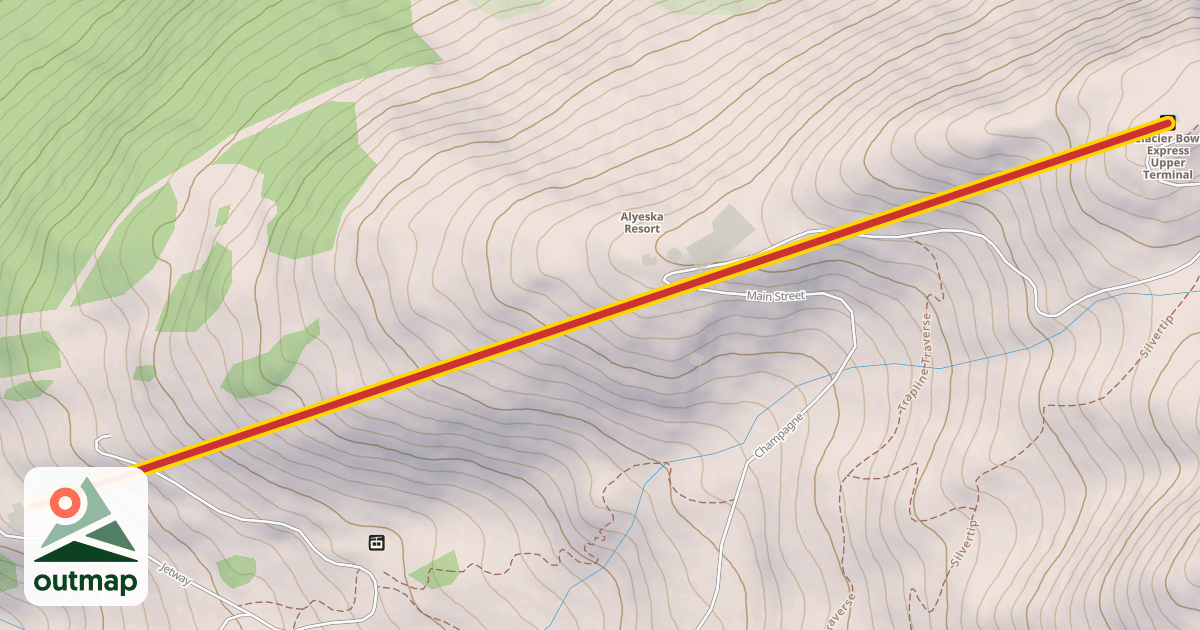 Map of Glacier Bowl Express