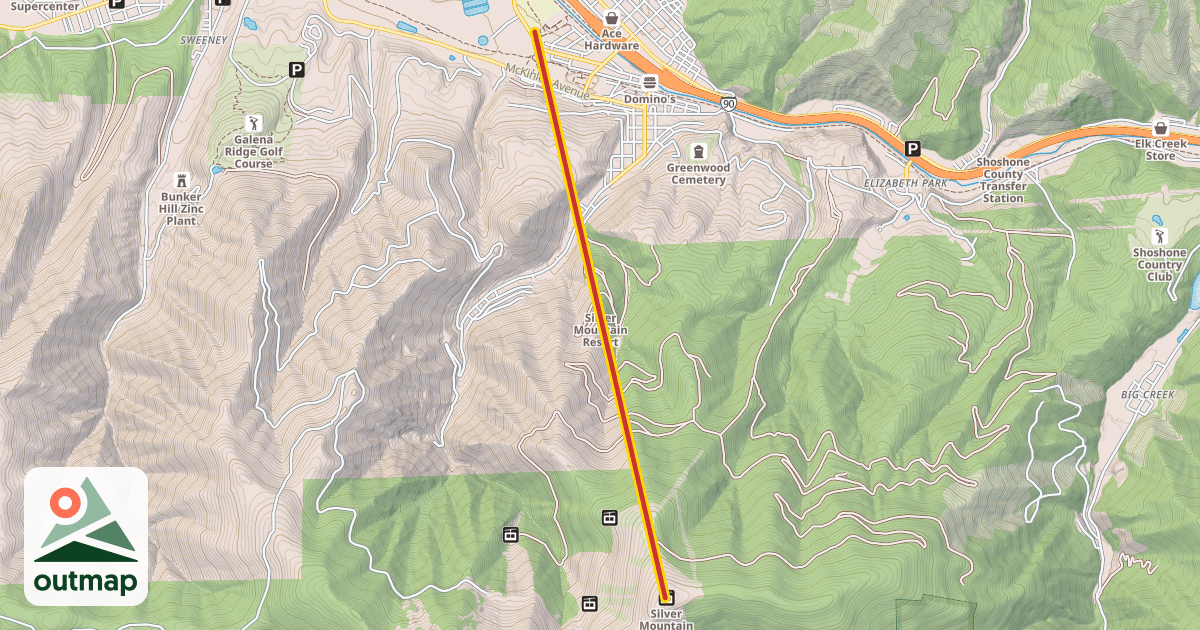 Map of Silver Mountain Gondola List