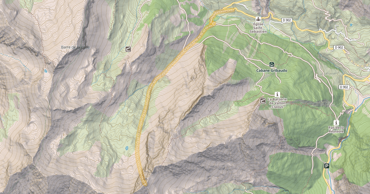Map preview of Tête de Vallon Claous — Intra Bas
