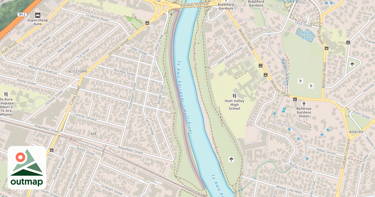 Map of Hutt River Trail (west)