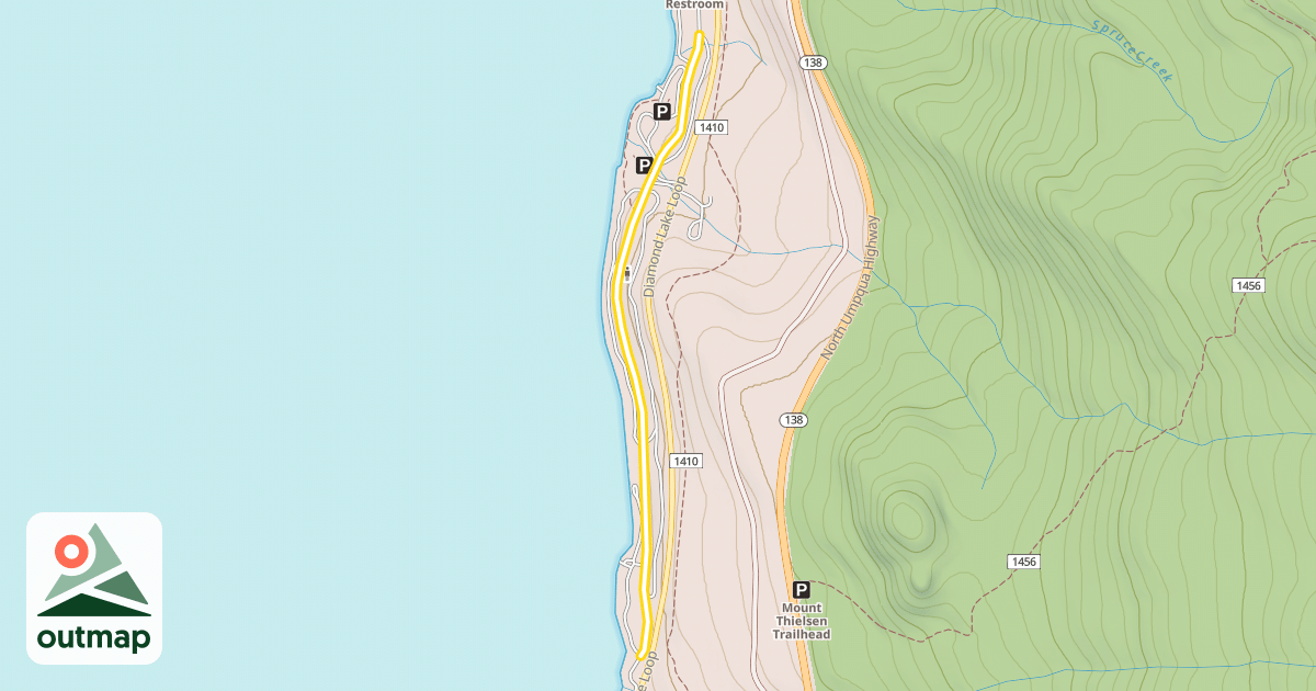 Map of Diamond Lake Campground Road